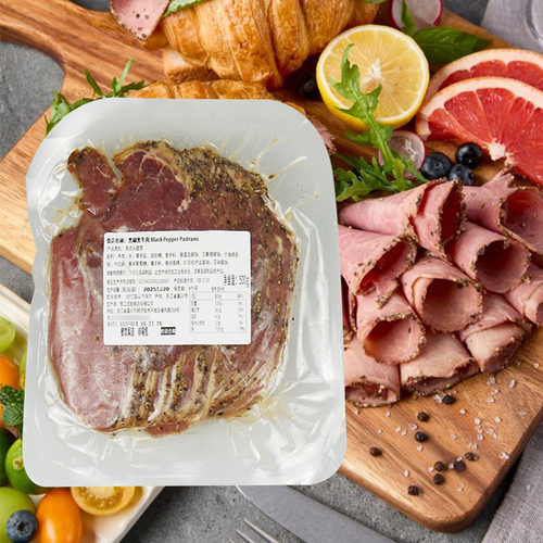 意口艺脍黑椒牛肉火腿片500g西餐