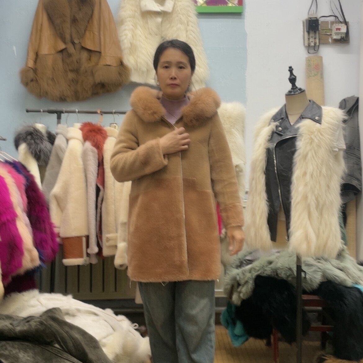 2026新款女士狐狸毛领原生态包挂件