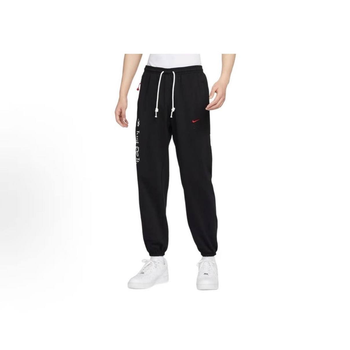 NIKE/耐克 复古速干加绒篮球裤长款针织运动裤男款黑色FZ6381-010