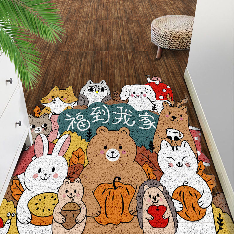 入户门地垫卡通丝圈进门脚垫玄关门口地毯竖版家用网红门垫可剪裁,居家布艺,家用脚垫,淘宝优惠券,粉丝福利购,淘宝优惠卷