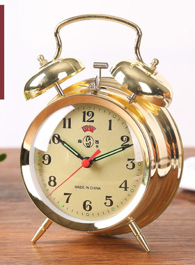 合飞机械上发条鸡吃米闹钟复古怀旧老式金属创意学生卧室超大铃声