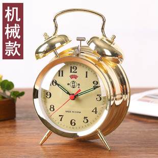 合飞机械上发条鸡吃米闹钟复古怀旧老式 金属创意学生卧室超大铃声