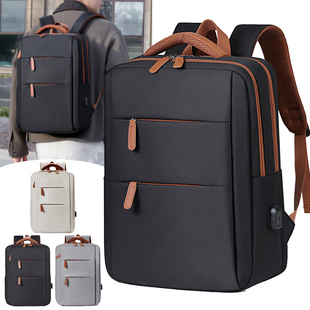 商务双肩包男女通勤防水大容量多层分隔电脑包出差旅行背包多功能
