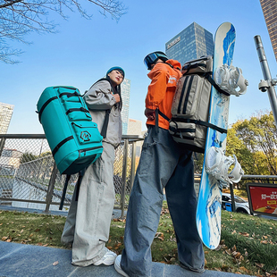 新款 备收纳包 运动风双肩背包男女书包通用大容量旅行袋户外雪板装