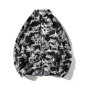 春秋男生长袖宽松情侣外套港风大码衬衫3012 P35，男装衬衫，星座101C（原电商A011-3）