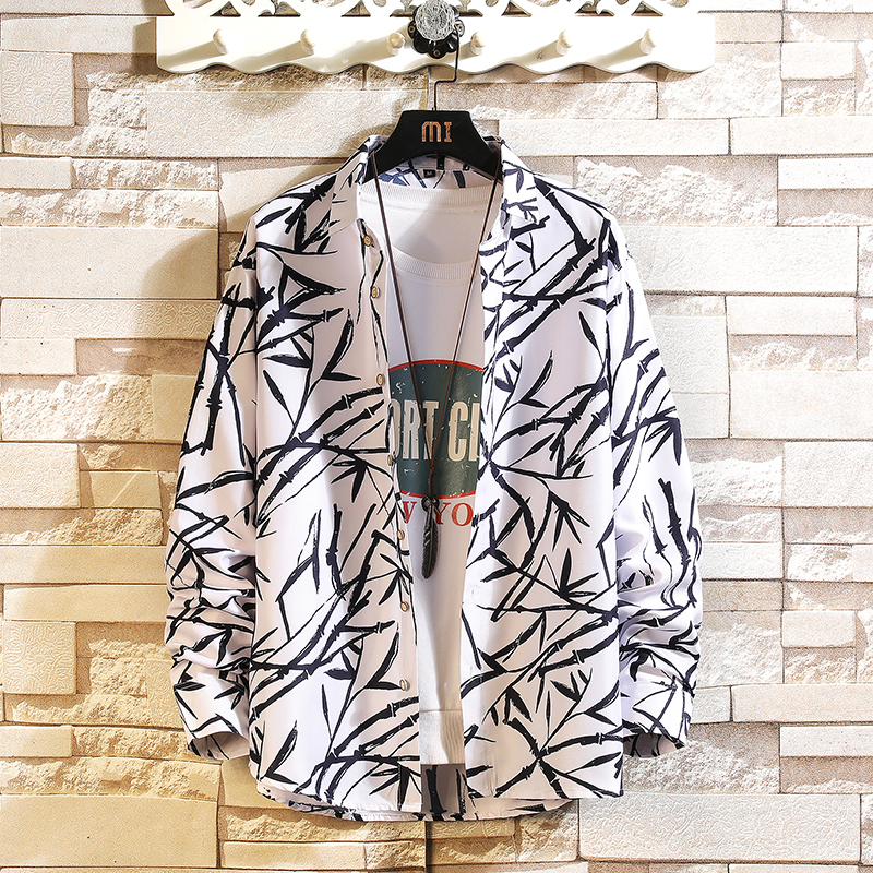 QT4025男生长袖宽松港风情侣外套大码衬衫3011P35，男装衬衫，星座101C（原电商A011-3）