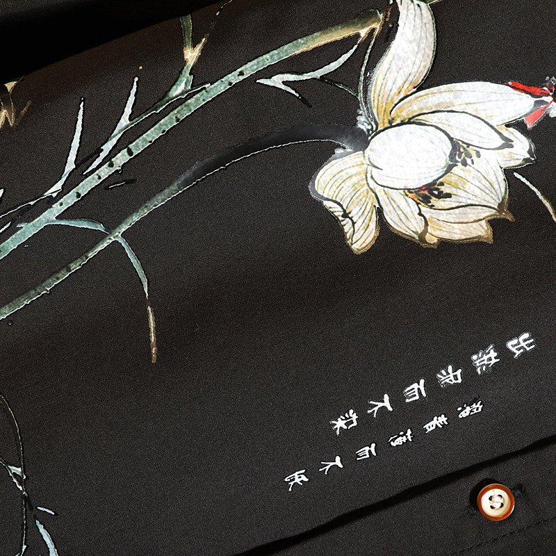 新款加大码男士荷花衬衫衬衣长袖C381P45,男装衬衫,星座101C（原电商A011-3）
