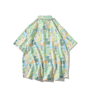 星座101C短袖夏季情侣款沙滩衬衣外套平铺衬衫D3911P35