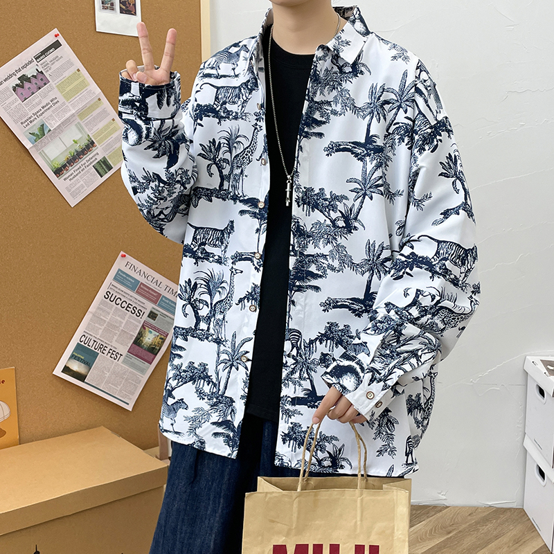 101C港风长袖宽松外套模特大码系列衬衫3010301130123013P35，男装衬衫，星座101C（原电商A011-3）