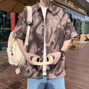 2025新款冰丝衬衫男短袖夏季情况衬衣外套 D650 P35图片