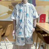 2025新款夏威夷衬衫沙滩度假风套装短袖情侣模特穿搭TZ6710P58，男装休闲套装，星座101C（原电商A011-3）