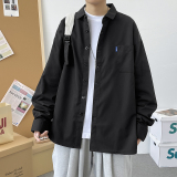 五色男生港风长袖纯色宽松模特情侣外套大码衬衫3020P30，男装衬衫，星座101C（原电商A011-3）