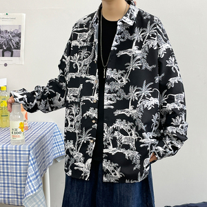港风长袖复古宽松外套模特大码系列衬衫3010 3011 3012 3013 P35图片