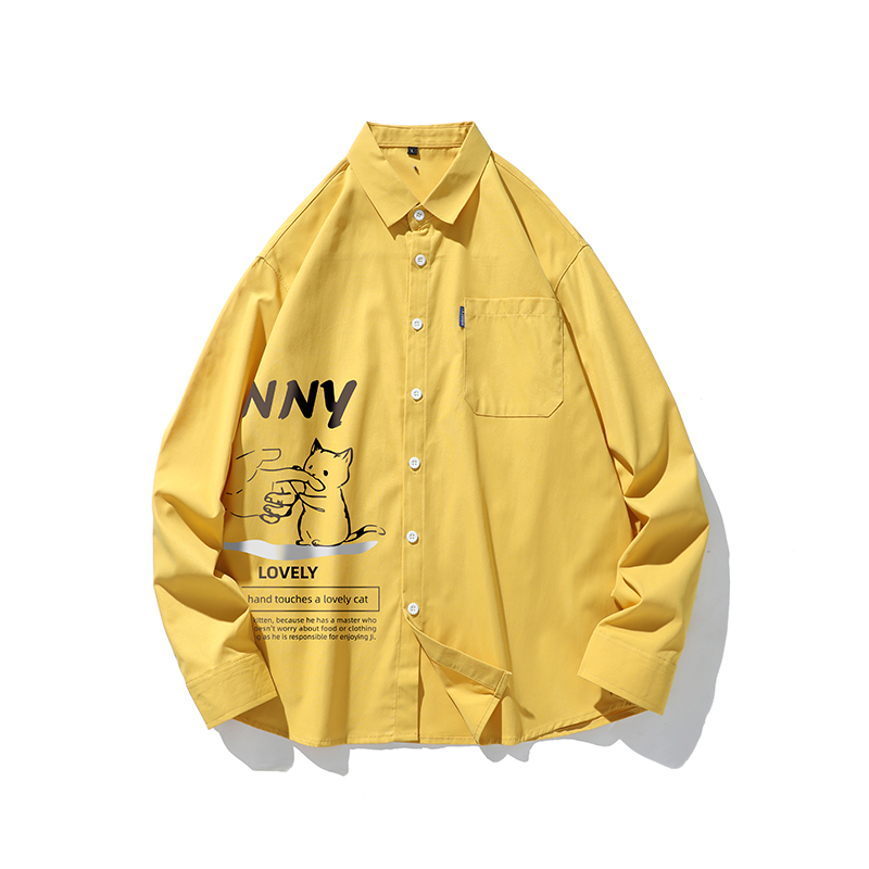 春秋男生港风长袖宽松ins情侣外套大码衬衫3021P35，男装衬衫，星座101C（原电商A011-3）