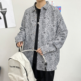 春秋男生港风长袖腰果花宽松情侣模特外套大码衬衫3013P35，男装衬衫，星座101C（原电商A011-3）
