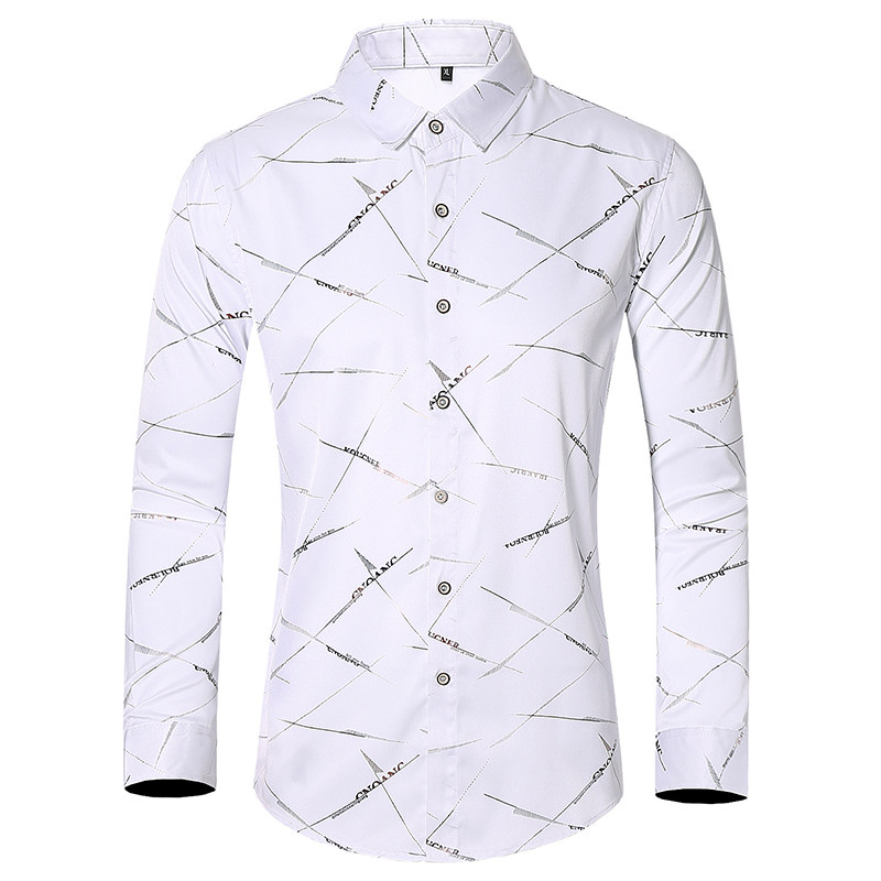 2025秋季新款加大码男士风烫金衬衫衬衣长袖1231P50，男装衬衫，星座101C（原电商A011-3）