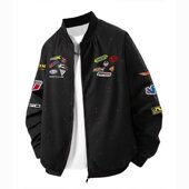 男女款 春秋高街男士 机车宽松飞行员满天星夹克棒球外套潮流美式