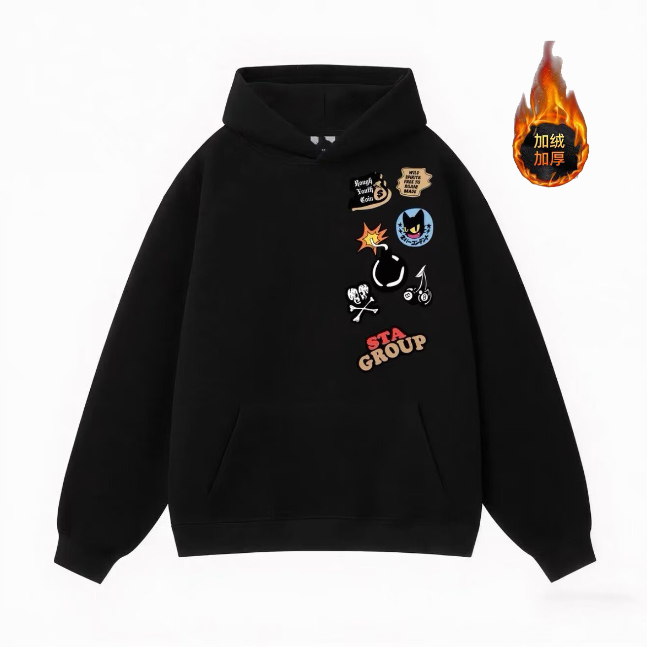 美式潮牌复古字母涂鸦印花卫衣