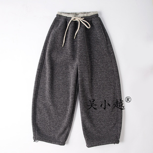 吴小越W1840男童加绒冬款儿童长裤男孩春款卫裤休闲灰色运动裤