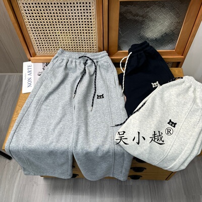 吴小越W2083男童针织卫裤春款直筒裤子儿童长裤男孩休闲运动裤