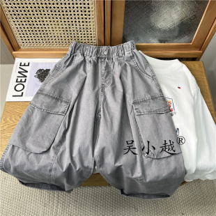 吴小越W1986男童散兵工装裤子春秋款儿童长裤男孩休闲运动裤