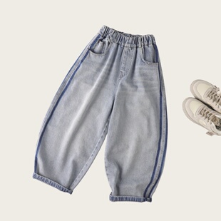 吴小越w2148男童牛仔裤春款影条痞帅男孩秋装新款长裤春秋款大童