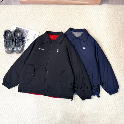 吴小越W2830男童双面穿棉服翻领单排扣儿童冬款加厚宽松外套