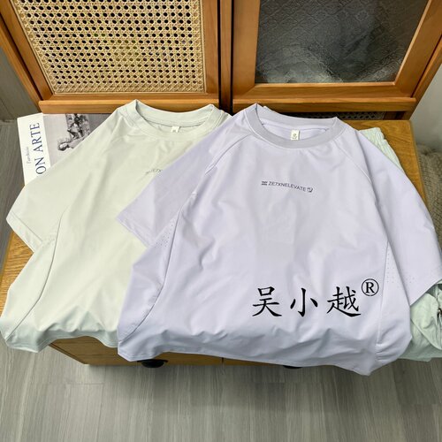 吴小越w2154男童夏款速干韩版无感数码印花洞洞恤短袖中大童