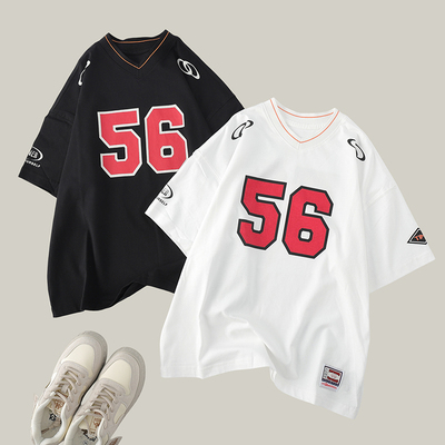 吴小越w2185男童夏款宽松圆领韩版无感数码印花棉t恤短袖中大童