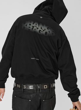 OD/ORANGEDRAGON25秋聚光灯幻影重磅450g廓形直拉链连帽卫衣开衫