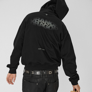 ORANGEDRAGON25秋聚光灯幻影重磅450g廓形直拉链连帽卫衣开衫