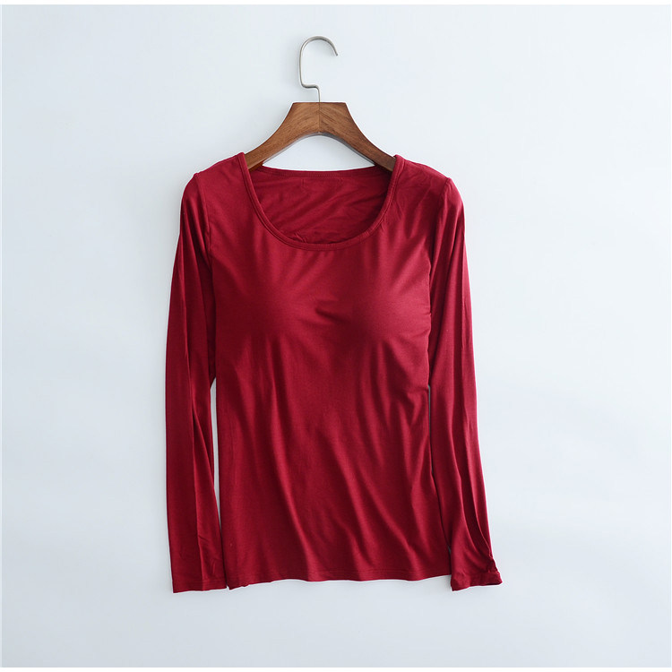 加大码带胸垫长袖秋衣200斤莫代尔瑜伽无钢圈罩杯一体圆领打底衫,女士内衣/男士内衣/家居服,吊带/背心/T恤/打底/肌底衣,淘宝优惠券,粉丝福利购,淘宝优惠卷