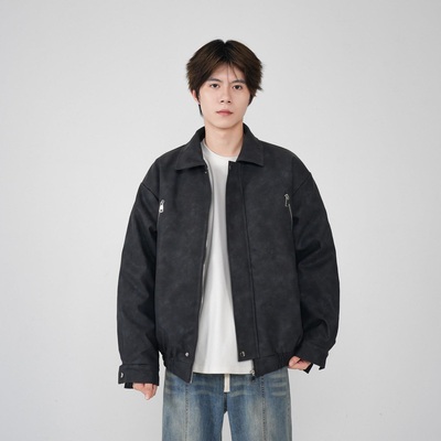 立领复古痞帅夹克加厚显瘦