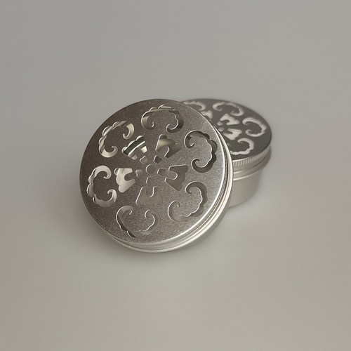 80g镂空铝盒车载香膏香薰盒圆形