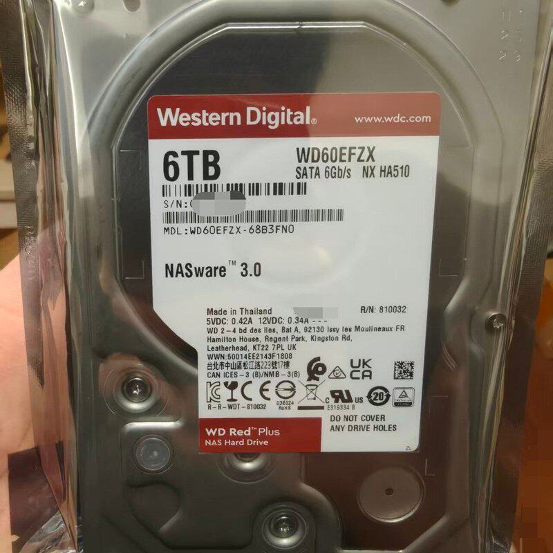 特价出全新原装正品0通电新款西数6T红盘Plus,型号WD6--议价商品