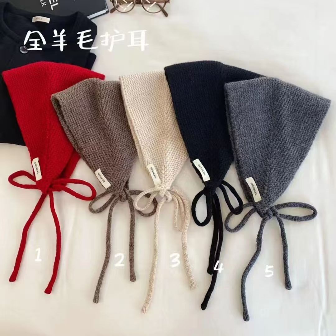 韩版100%羊毛针织护耳头巾女纯色多功能小围脖保暖时尚三角巾屁帘,服饰配件/皮带/帽子/围巾,帽子,淘宝优惠券,粉丝福利购,淘宝优惠卷