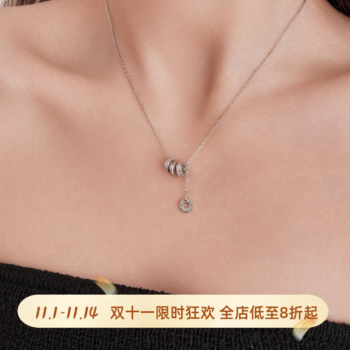 岚屿 三生三世/925银转运珠项链轻奢小蛮腰夏日百搭Y字流苏锁骨链