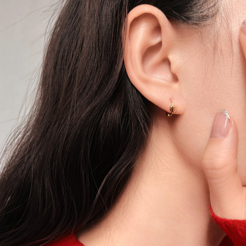 清音/925银极简迷你爱心耳骨扣