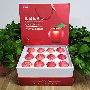 陕西洛川红富士苹果特大果礼盒精选新鲜脆甜应季水果12枚珍珠棉装