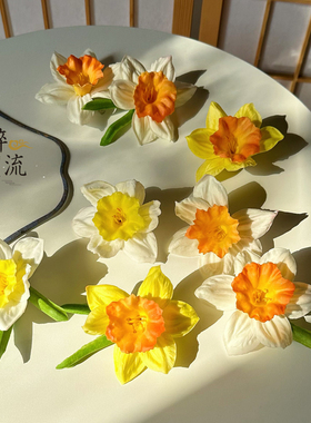 水仙花边夹森系甜美花朵汉服头饰