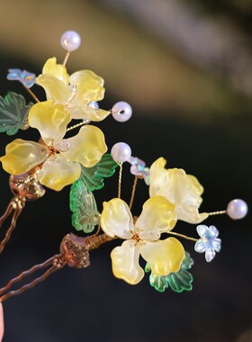 醉流年朝颜花朵发饰古典舞挽发钗