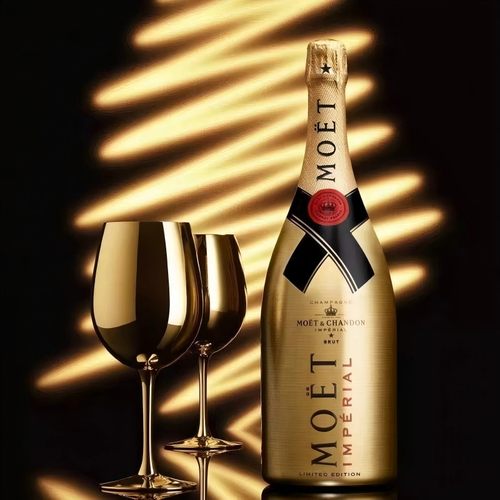 鎏金瓶酩悦香槟法国进口高级香槟MoetChandon黄金香槟起泡酒750ml