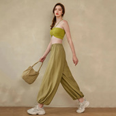 休闲垂感显瘦仙气背心挂脖吊带 阔腿裤 新款 禅意宽松普拉提瑜伽套装