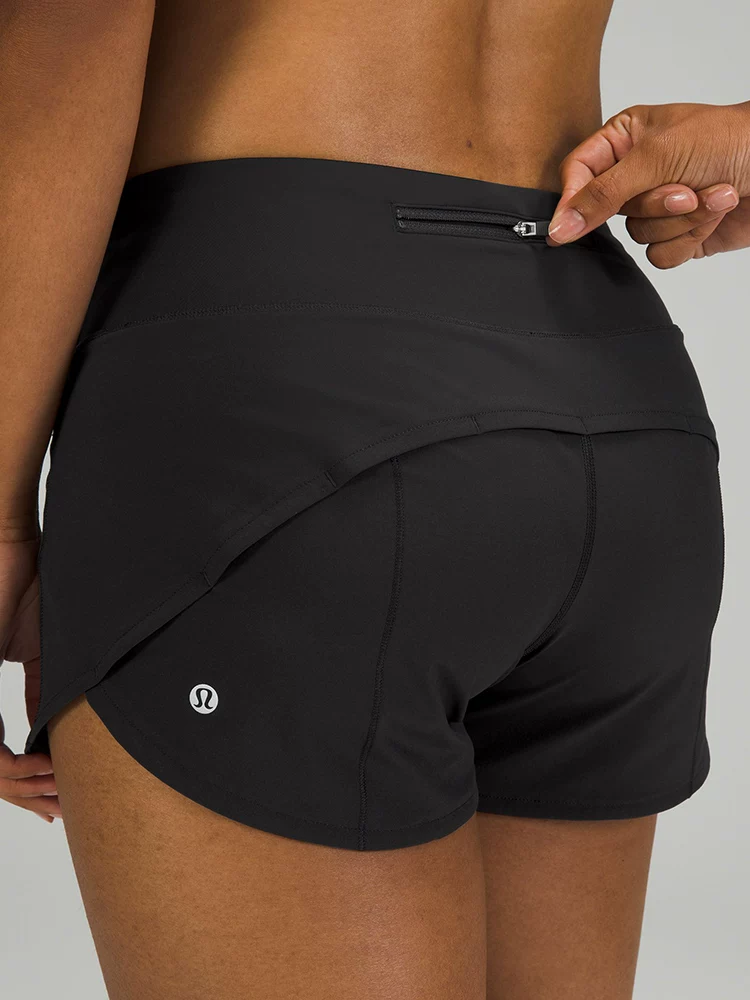 Шорты для женского спорта Speed Up средняя талия 4"* подкладка, быстрая сушка, lululemonLW7AYMT