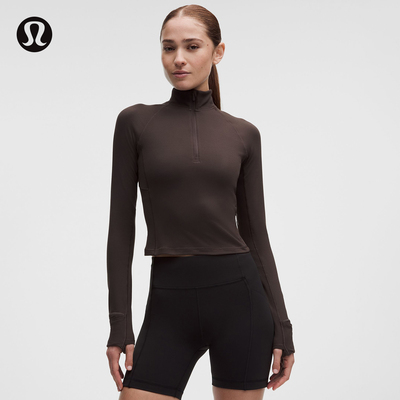 It's Rulu 女士运动短款半拉链衫 速干芯吸丨lululemon丨LW3HYAS