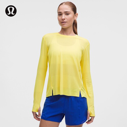 Fast and Free™ 女士运动长袖T恤*开孔条纹丨lululemon丨LW3KOZS