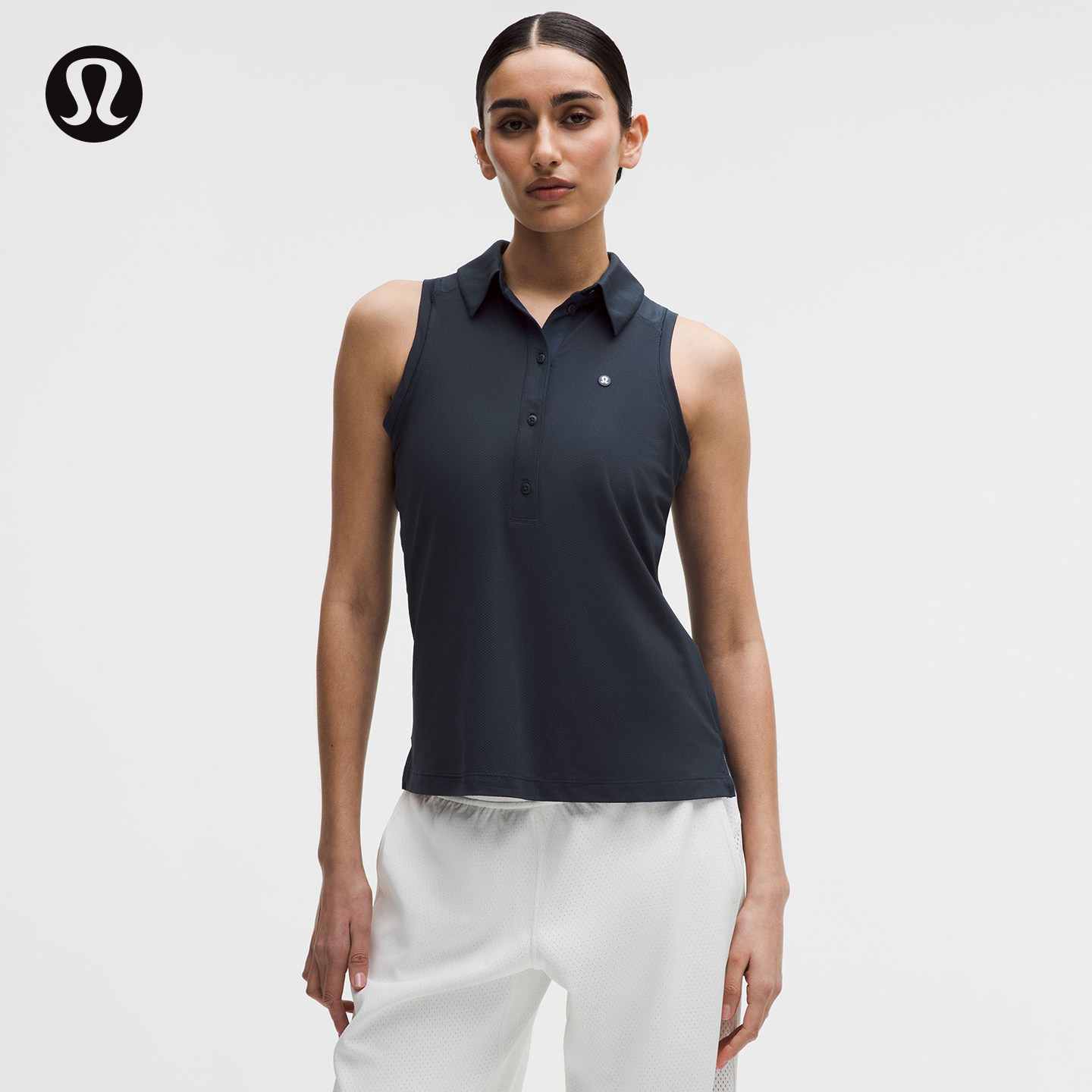 女士运动速干无袖休闲Polo衫*平直下摆丨lululemon丨LW1GCIS