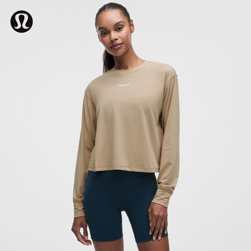 Jersey 女士训练平纹针织长袖T恤 *文字徽标丨lululemon丨LW3KMJS
