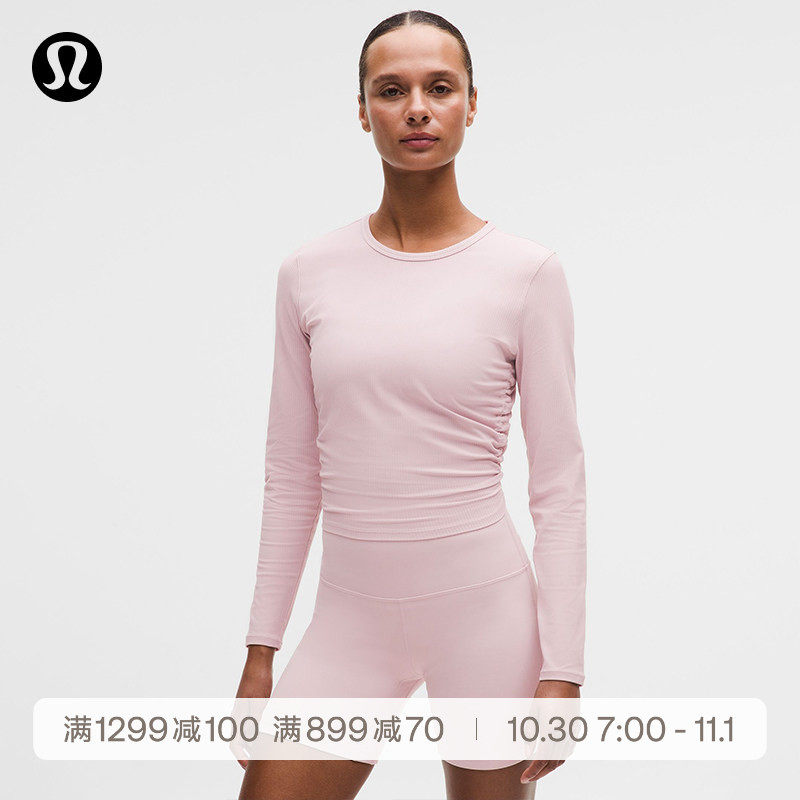 All It Takes女士运动T恤*罗纹Nulu™ 芯吸丨lululemon丨LW3GK5S