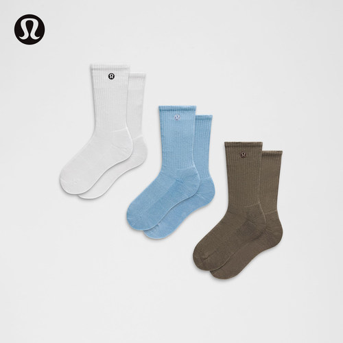 Daily Essential 中筒袜 *3 双装丨lululemon丨LU9D23S